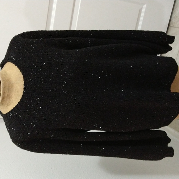 Michael Kors Womens Black Speckle Pouf Jewel Neck Sweater Size OX - Picture 3 of 8